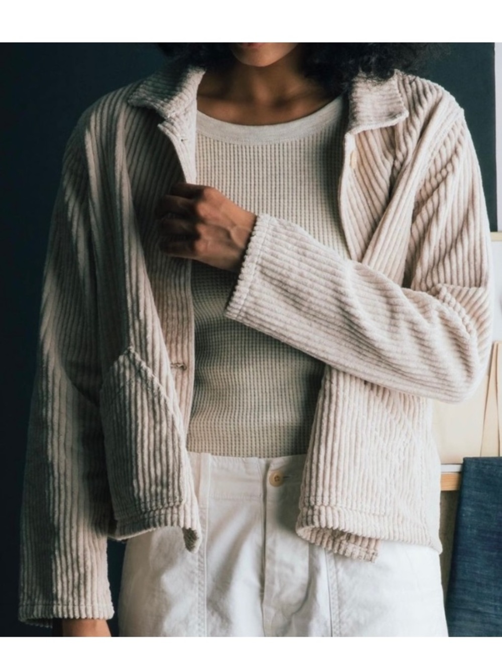 Imogene + Willie Agnes Corduroy Jacket coastal stone rare size small - Picture 9 of 9